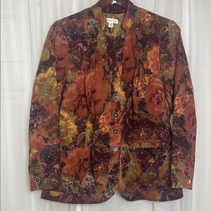 Coldwater Creek Orange Yellow Blazer Artistic Tailoring